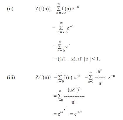 Z - Transforms and its Properties
