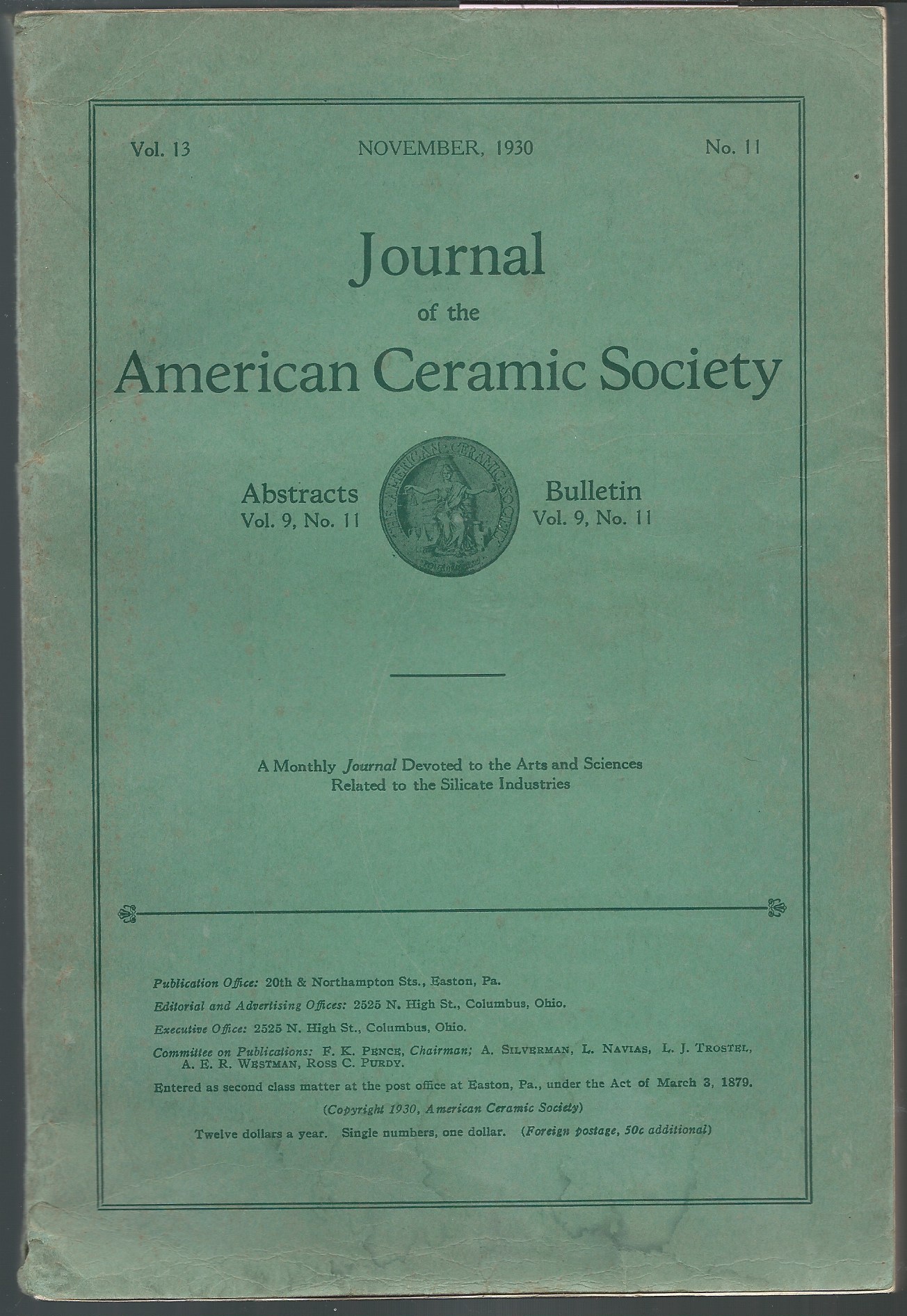 Ceramic Abstracts and the Bulletin; JOURNAL OF THE AMERICAN CERAMIC SOCIETY
