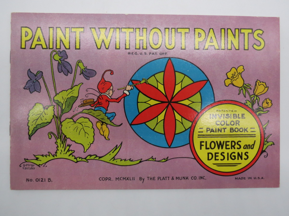 PAINT WITHOUT PAINTS 0121B INVISIBLE COLOR PAINT BOOK Flowers and Designs