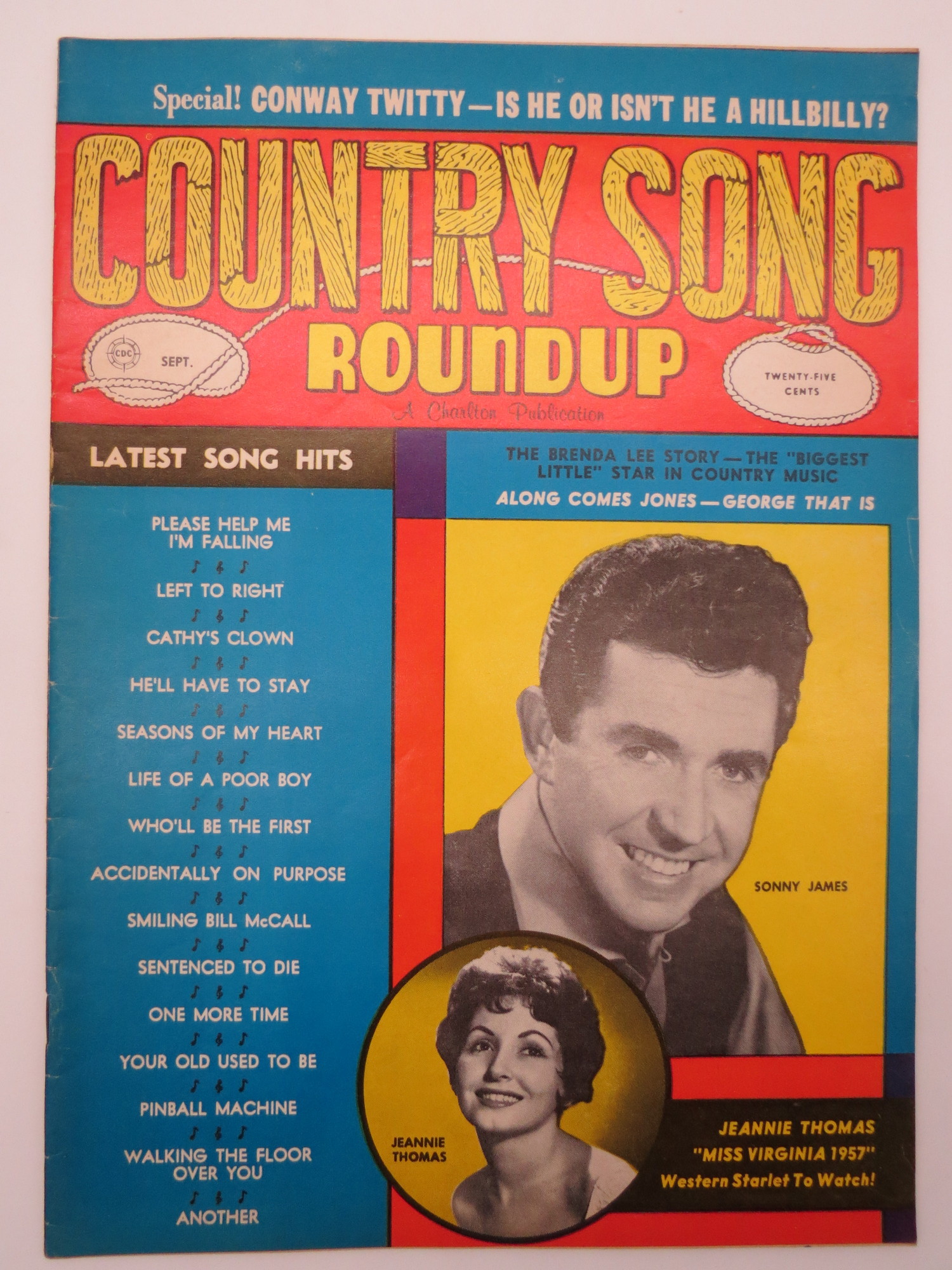 COUNTRY SONG ROUNDUP MAGAZINE, SEPTEMBER 1960 (INSIDE COVER ELVIS