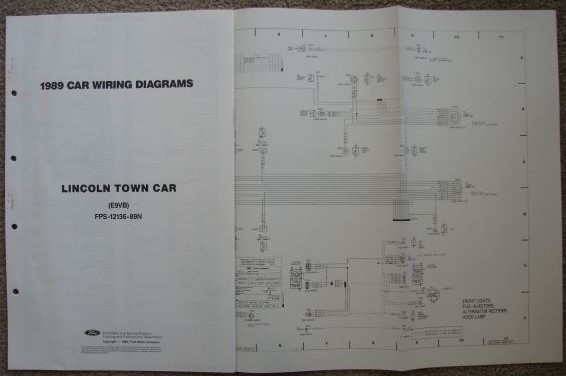 1989 Ford Car Wiring Diagrams: Lincoln Town Car (E9VB) [Loose Leaf]