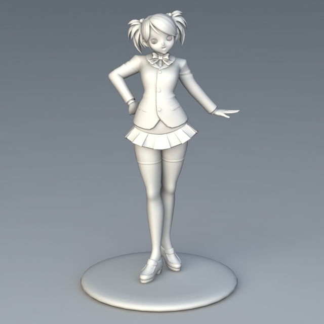 Cute Girl Figure 3d model Object files free download modeling 40901