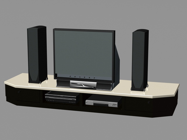 Home Theater System 3d model 3ds Max files free download modeling