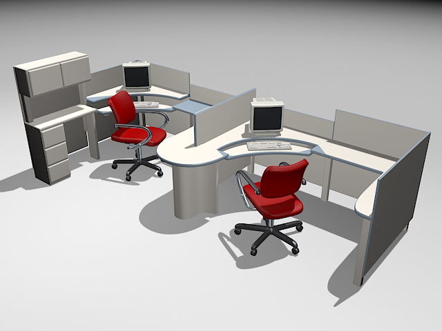 Modular Office Workstations 3d model 3ds Max files free