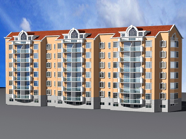 Modern Condominium Apartment Building 3d model 3D Studio