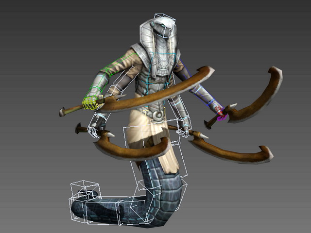 Animated Naga Warrior 3d model 3ds Max files free download