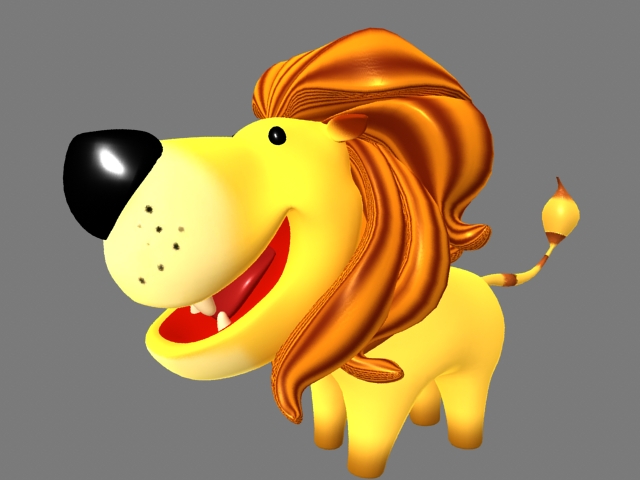 Cute Cartoon Lion 3d model Autodesk FBX,Maya,Object files free download