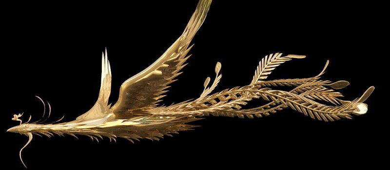 Gold Phoenix 3d model Cinema 4D files free download modeling 45442 on