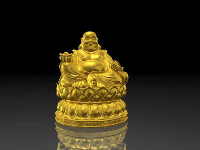 Golden Fat Buddha 3d model Maya files free download modeling 47834 on