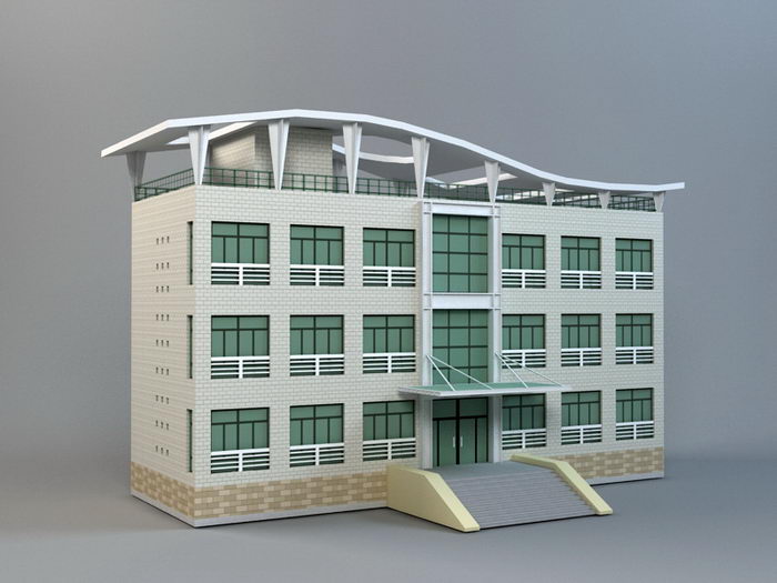Small Modern Office Building 3d model 3ds Max files free