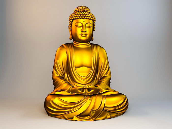 Gold Buddha Statue 3d model 3ds Max files free download CadNav