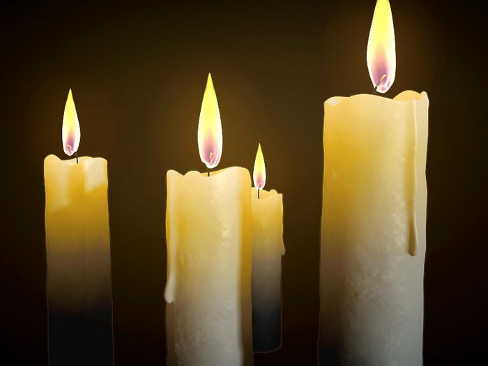 Beautiful Burning Candles 3d model 3ds Max files free download