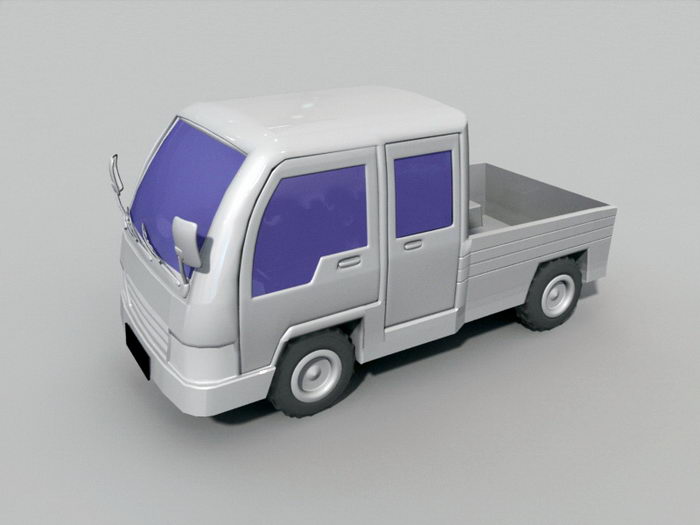 Small Pickup Truck 3d model Maya files free download modeling 49436