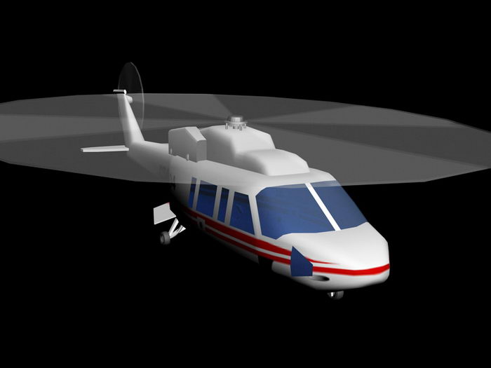 Sikorsky S76 helicopter 3d model 3D Studio files free download