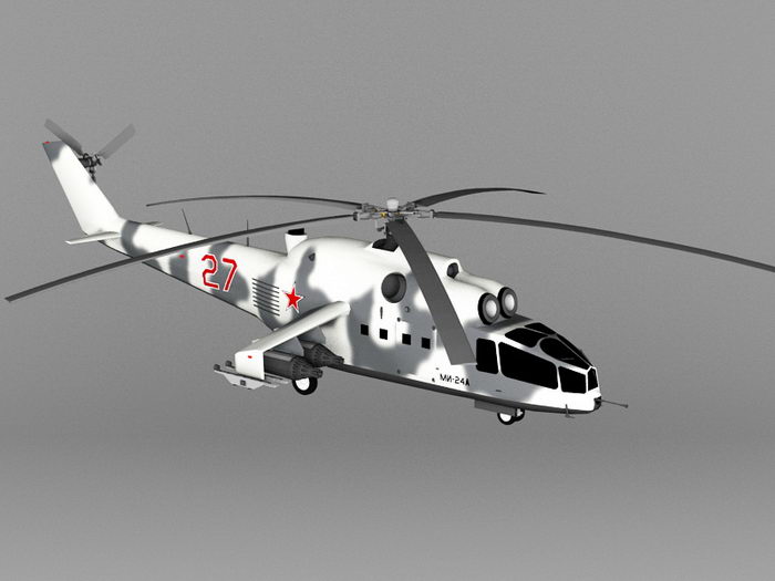 Mi24A Soviet Attack Helicopter 3d model 3D Studio,3ds Max,Google