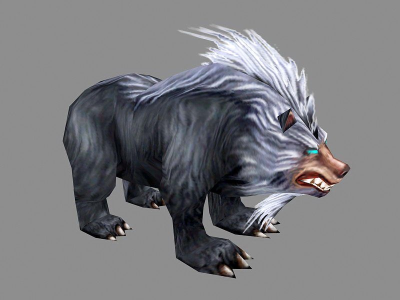 Anime Black Bear 3d model 3ds Max files free download