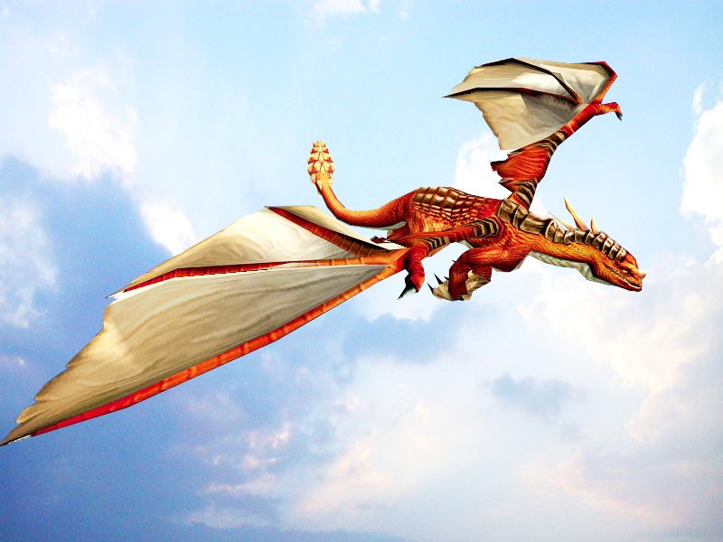 Animated Red Dragon 3d model 3ds Max files free download modeling