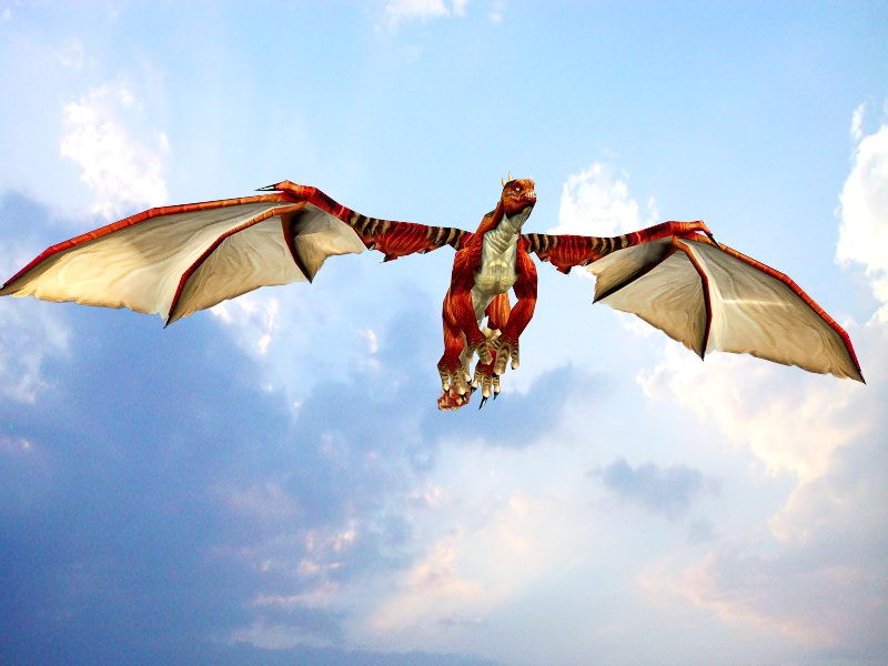 Animated Red Dragon 3d model 3ds Max files free download modeling