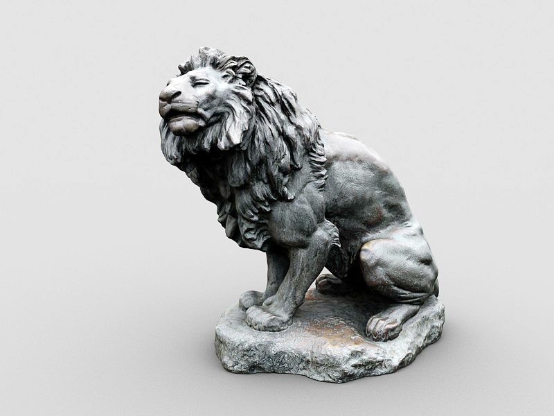 Vintage Lion Sculpture 3d model Autodesk FBX files free download