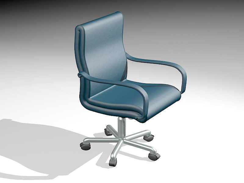 Blue Desk Chair 3d model 3ds Max files free download CadNav