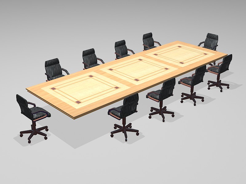 Conference Room Table & Chairs 3d model 3ds Max files free download