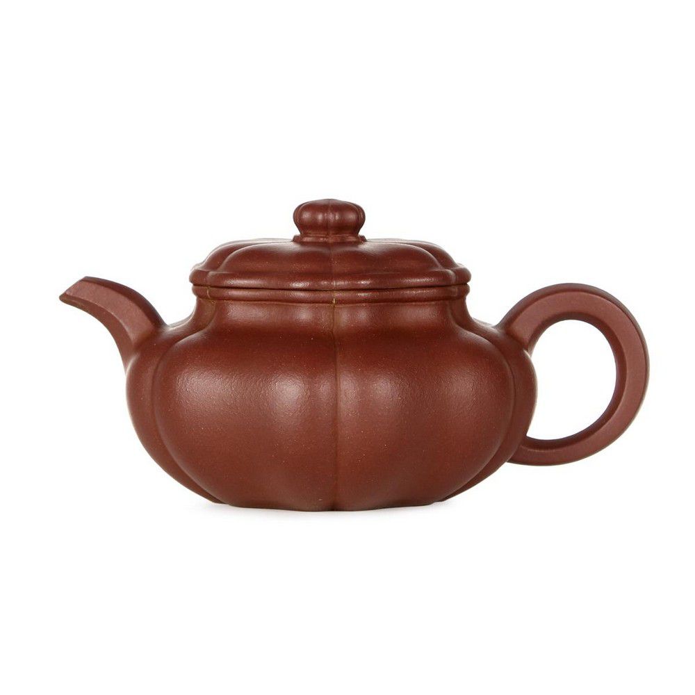 Chinese Melonshaped Zisha Teapot by Zhou Hongxing Ceramics Chinese