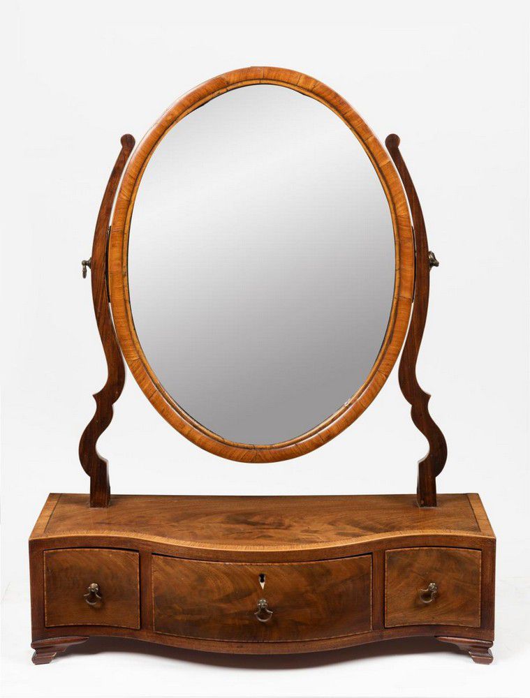 Mahogany Toilet Mirror with Serpentine Front Mirrors