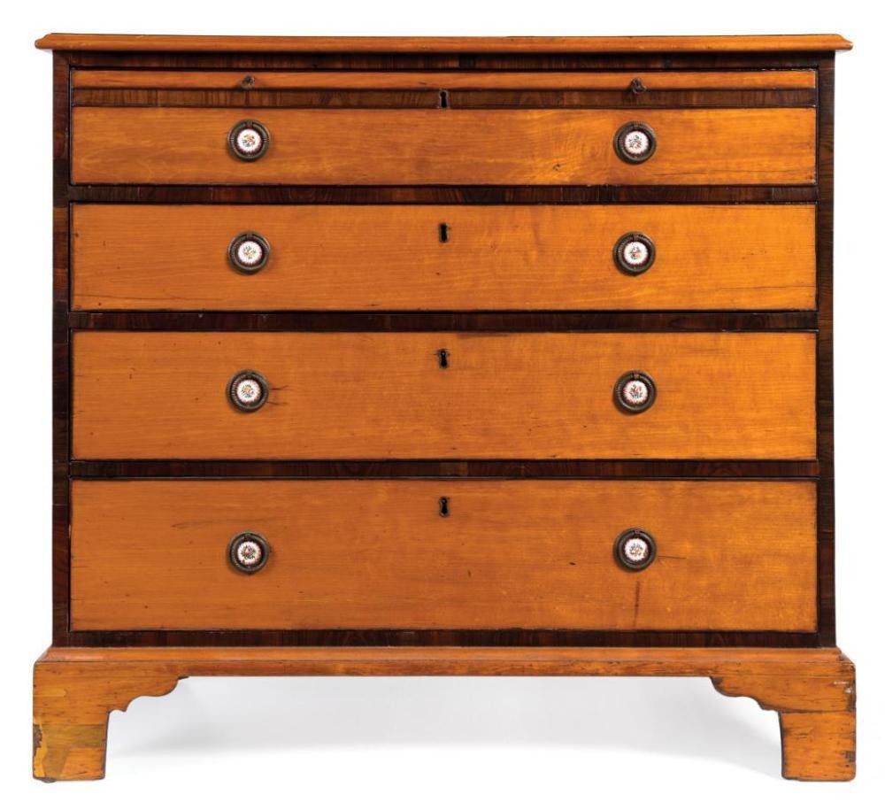 Enamelled Satinwood Bachelor's Chest, 1845 Chests of Drawers Furniture