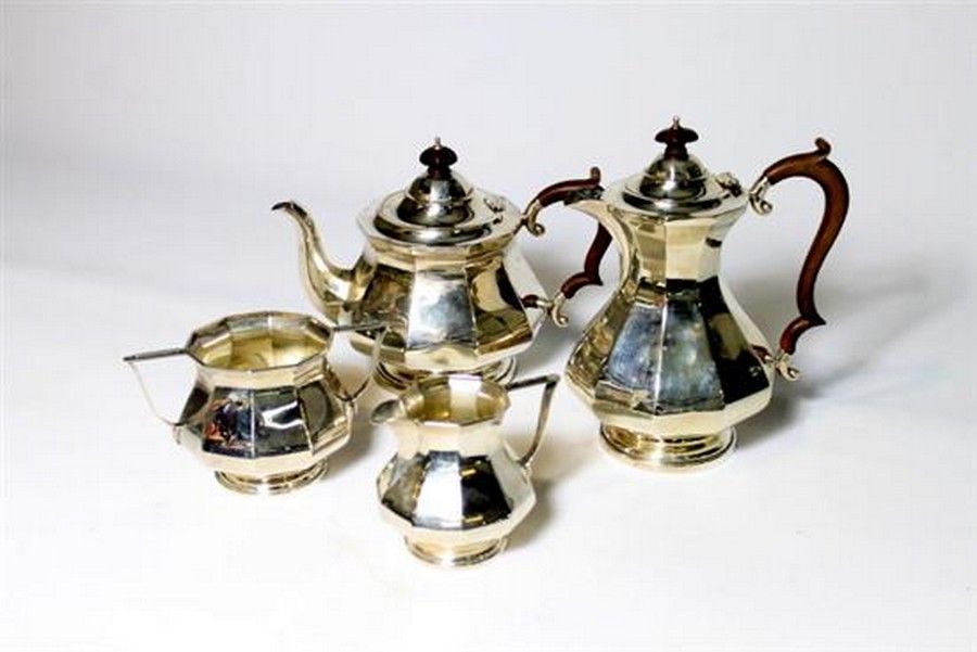 Sterling Silver Tea Set, Birmingham 1934, HCD Maker Tea & Coffee