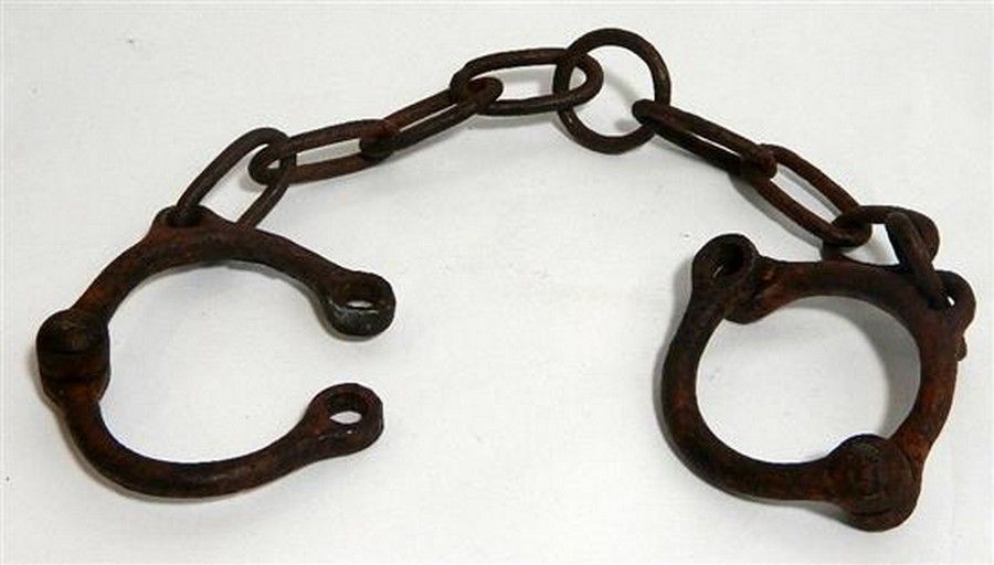 Early English Convict Leg Irons (Rivet Type) Convict Relics Militaria & Weapons