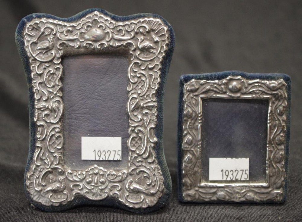 Vintage Sterling Silver Photo Frames with Embossed Decoration