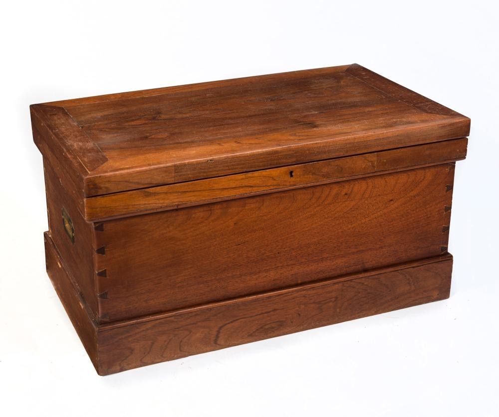 19th Century Australian Cedar Blanket Box with Brass Handles Trunks