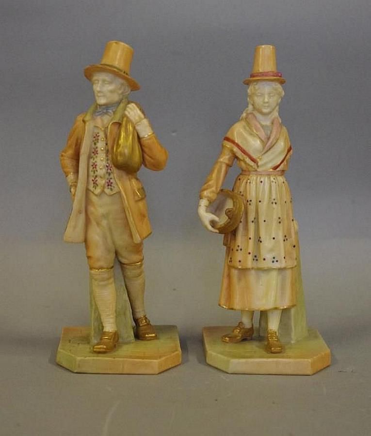 Royal Worcester Welsh Figurines, 1910 Royal Worcester Ceramics