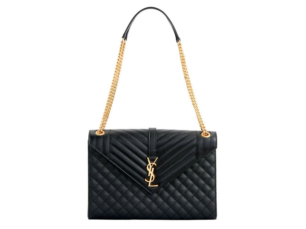 YSL Cassandra Shoulder Bag Black Matelasse Leather & Gold Hardware