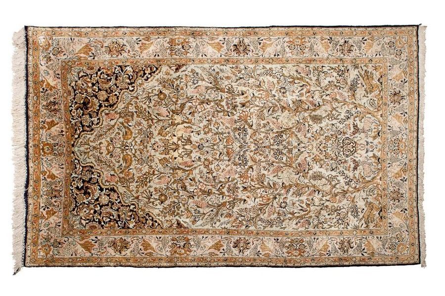 Persian Silk Quoom Rug 134 x 218 cm Rugs & Carpets Textiles & Fabrics