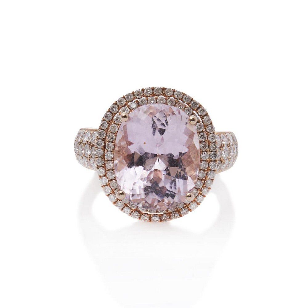 Kunzite and Diamond Cocktail Ring Rings Jewellery