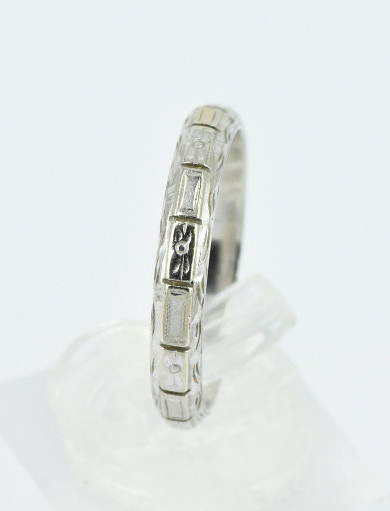 18ct White Gold Tabular Wedding Ring Size NO Rings Jewellery