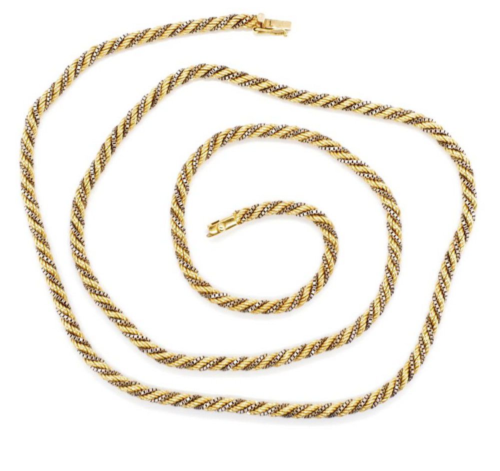 18ct TwoTone Gold Rope Chain Necklace 38.7g, 60cm Necklace/Chain