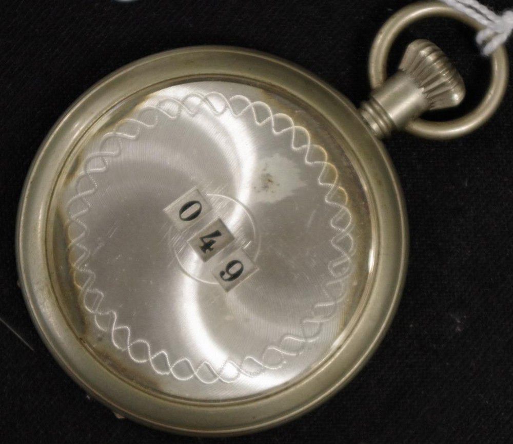 Silver plate pocket pedometer with stop watch mechanism Watches