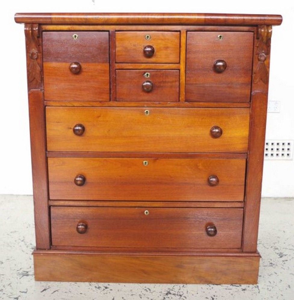 Antique Cedar Chest of Drawers with Seven Drawers, 103cm Chests of
