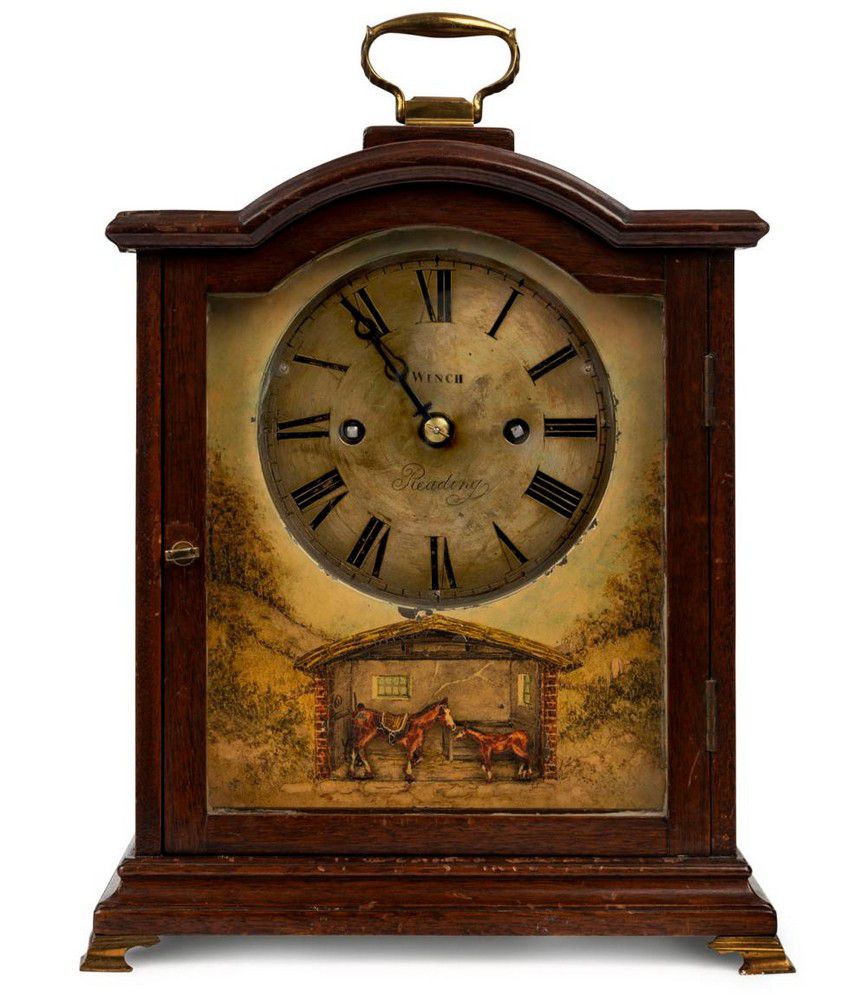 English Automaton Fusee Bracket Clock with Prancing Horses Clocks