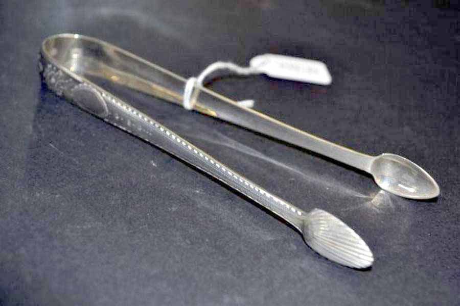 Irish Silver Sugar Tongs by JB, Dublin Maker Flatware