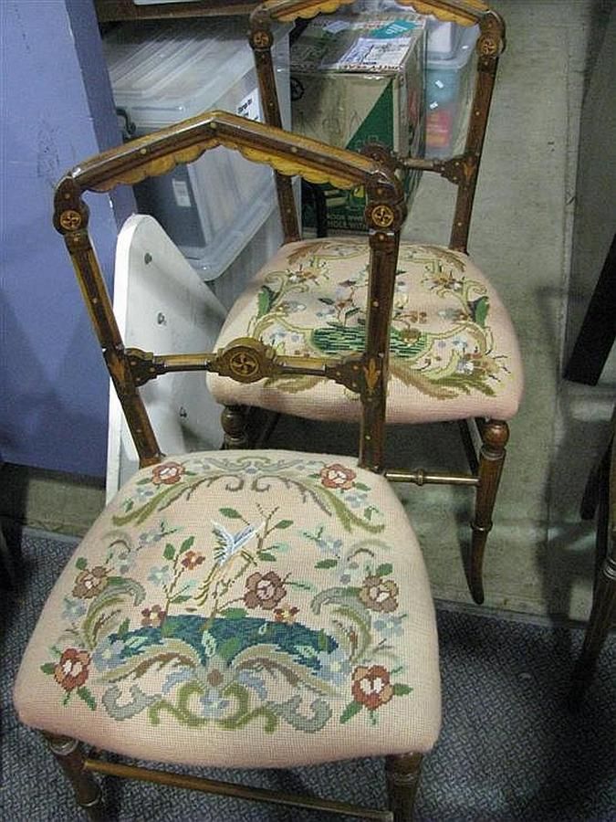 Victorian Inlaid Bedroom Chairs Seating Singles/Pairs/Threes of