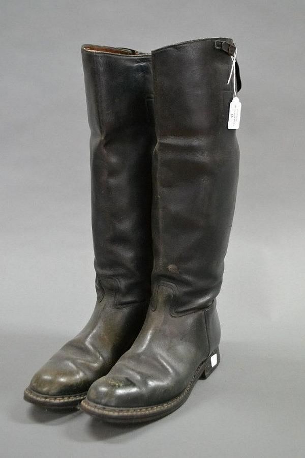 German WWII Officer's Leather Boots (Pair) Footwear Costume