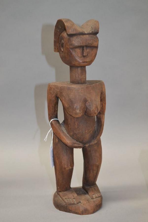 African Fertility Figure Carved Wood, 40cm African Tribal