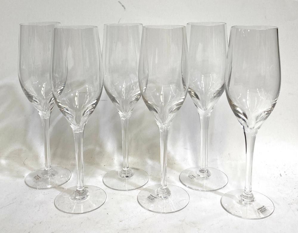Set of Six Wedgwood Crystal Champagne Glasses (20cm)