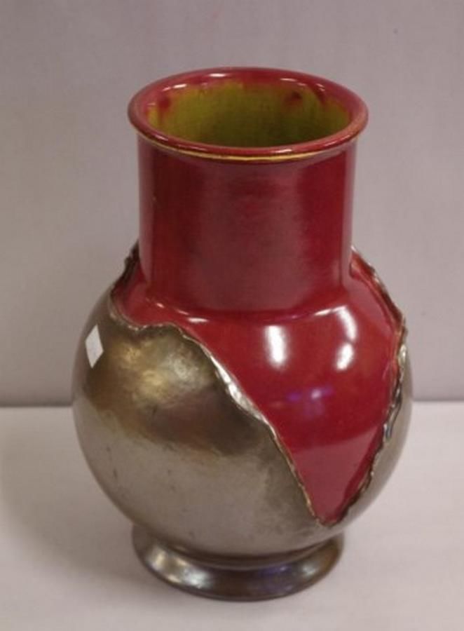 Victorian Bretby Pottery Vase 24cm Height Zother 20th Century