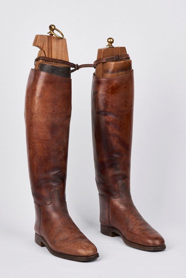 Leather Riding Boots with Wooden Lasts Footwear Costume & Dressing