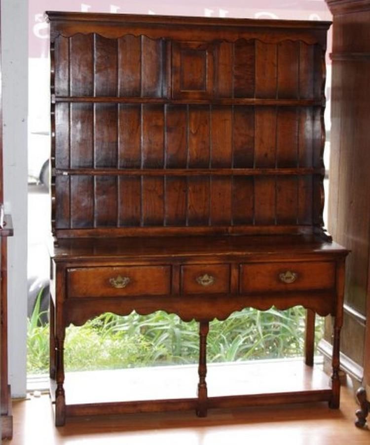 Oak Kitchen Dresser with Open Shelves & Dressers