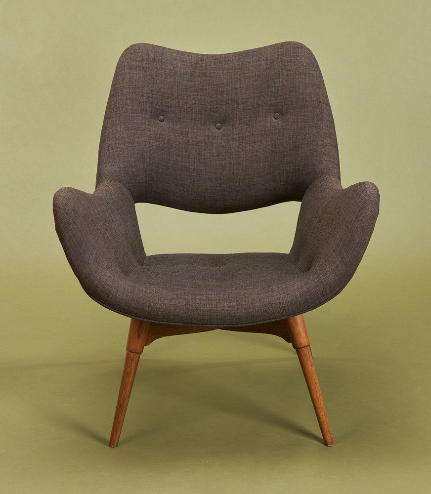 Grant Featherston 'B210H' chair, grey fleck cotton upholstery